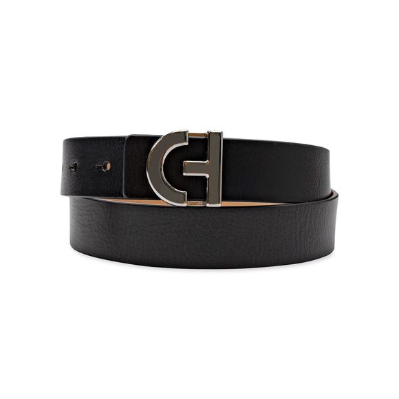 Women's Casual Logo Plaque Buckle Belt Black Small🦋